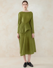 Luxury Pleated Plissé Skirt Set – Japanese-Inspired Formal Travel Luxury Pleated Plissé Skirt Set – Japanese-Inspired Formal Travel