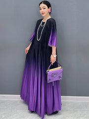 HEYFANCYSTYLE Orchid Tie-Dye Pleated Dress