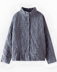 Crinkled Plissé Button Jacket
