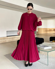 Luxury Flowy Plisse Skirt Set