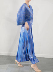 Luxury Formal Pleated Midi Dress