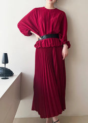Luxury Flowy Plisse Skirt Set