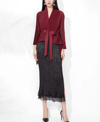 Kimono Plissé Wrap Coat