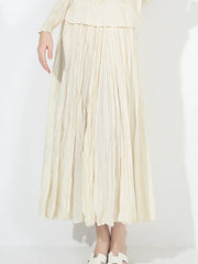 2-Piece Crinkled Pleats Skirt Set