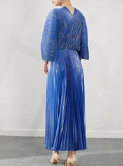 Luxury Formal Pleated Midi Dress