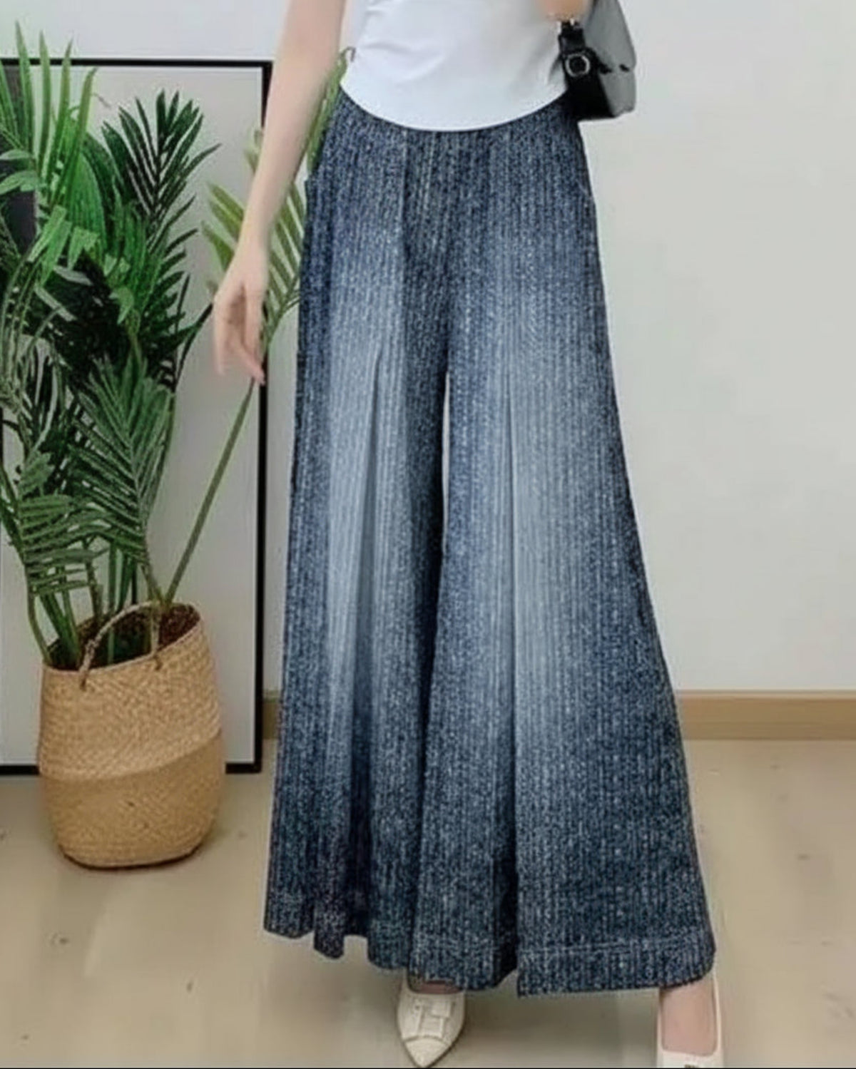 Luxury Plissé Denim Trousers