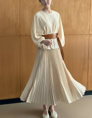 Luxury Flowy Plisse Skirt Set
