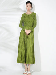 2-Piece Crinkled Pleats Skirt Set