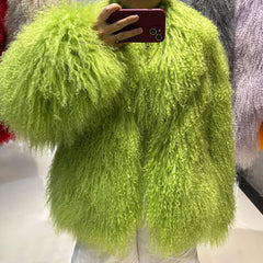Curly Mongolian Lamb Coat