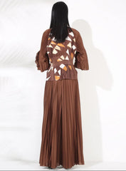 2-Piece Plissé Palazzo Set