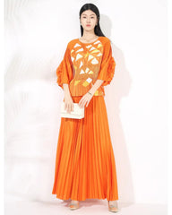 2-Piece Plissé Palazzo Set