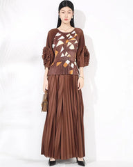2-Piece Plissé Palazzo Set