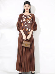 2-Piece Plissé Palazzo Set