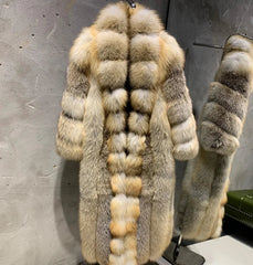 Golden Island Long Fox Fur Coat