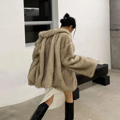 Women's Cozy Oversized Faux Fur Coat | Elegant Outerwear