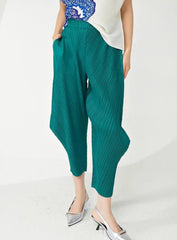 Luxury Plissé Cropped Trousers