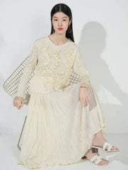 2-Piece Crinkled Pleats Skirt Set