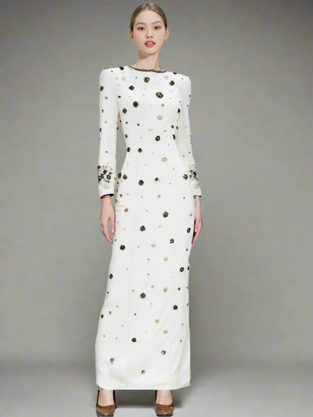 Luxury Crystal Embellished Maxi Dress