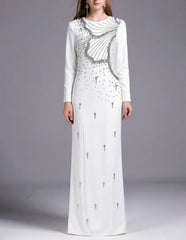 Luxury High-Neck Rhinestone Gown