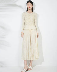 2-Piece Crinkled Pleats Skirt Set