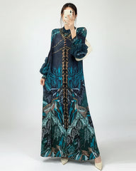 Elegant Pleated Sleeve Dress
