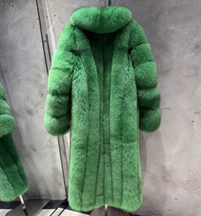 Luxury Full-Length Fox Fur Coat