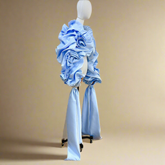 Couture Luxe Dramatic 3D Roses Wrap