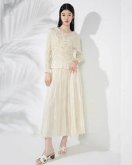 2-Piece Crinkled Pleats Skirt Set