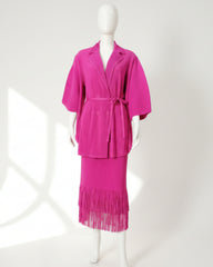 2-Piece Fringe Plissé Skirt Set