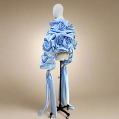 Couture Luxe Dramatic 3D Roses Wrap