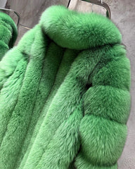 Luxury Full-Length Fox Fur Coat