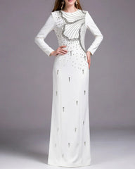 Luxury High-Neck Rhinestone Gown