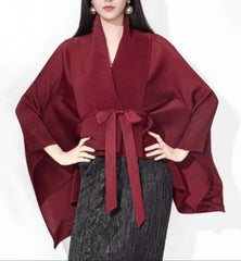 Kimono Plissé Wrap Coat