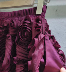 3D Carnation Embroidery Skirt