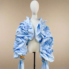 Couture Luxe Dramatic 3D Roses Wrap