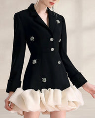 Luxury Crystal Blazer Dress