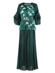 2-Piece Plissé Palazzo Set