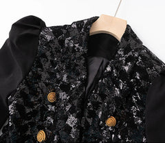 Luxury Sequin Puff-Sleeve Blazer