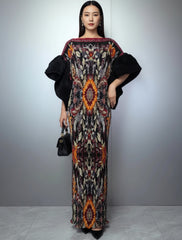 Luxury Plissé Kaftan Dress