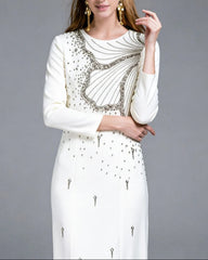 Luxury High-Neck Rhinestone Gown