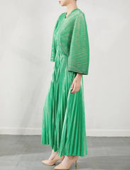 Luxury Formal Pleated Midi Dress