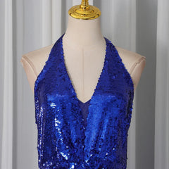 Sequin Halter Maxi Dress