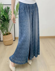 Luxury Plissé Denim Trousers