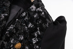 Luxury Sequin Puff-Sleeve Blazer