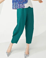 Luxury Plissé Cropped Trousers