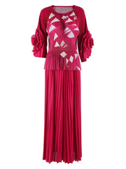 2-Piece Plissé Palazzo Set