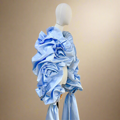 Couture Luxe Dramatic 3D Roses Wrap