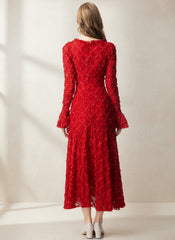 Luxury Floral Textured Lace Dress