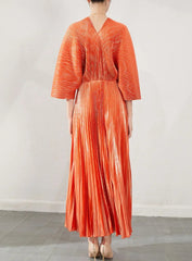 Luxury Formal Pleated Midi Dress