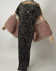 Plissé Ruffle Sleeves Maxi Dress
